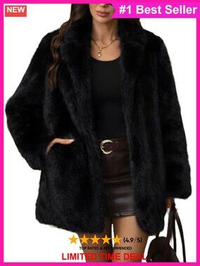 Faux Fur Long Winter Coat Fluffy Elegant Casual Outfit